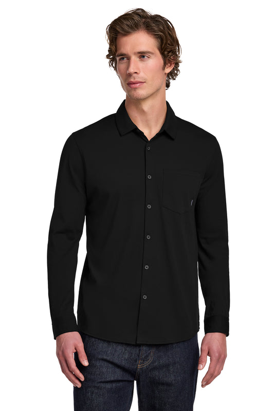 OGIO Extend Long Sleeve Button-Up in Blacktop, style OG161