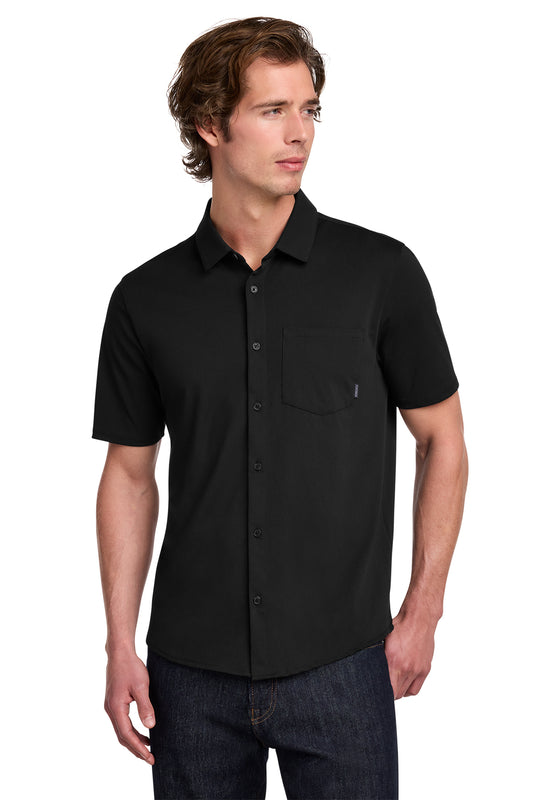 OGIO Extend Short Sleeve Button-Up in Blacktop, style OG160