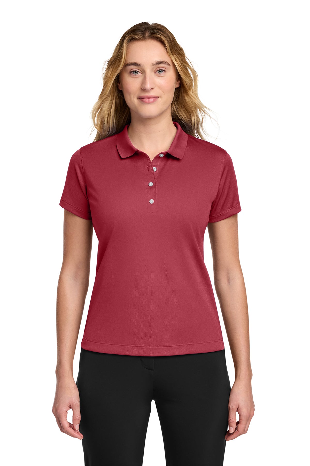 Nike Women's Tech Basic Dri-FIT Polo in Pro Red, style 203697