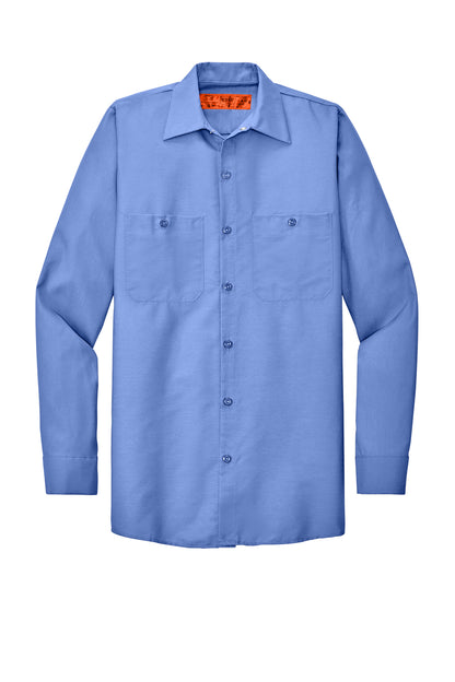 Red Kap Long Sleeve Industrial Work Shirt SP14 in Petrol Blue