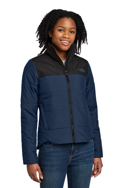 The North Face Women's Chest Logo Everyday Insulated Jacket in Shady Blue, style NF0A7V6K