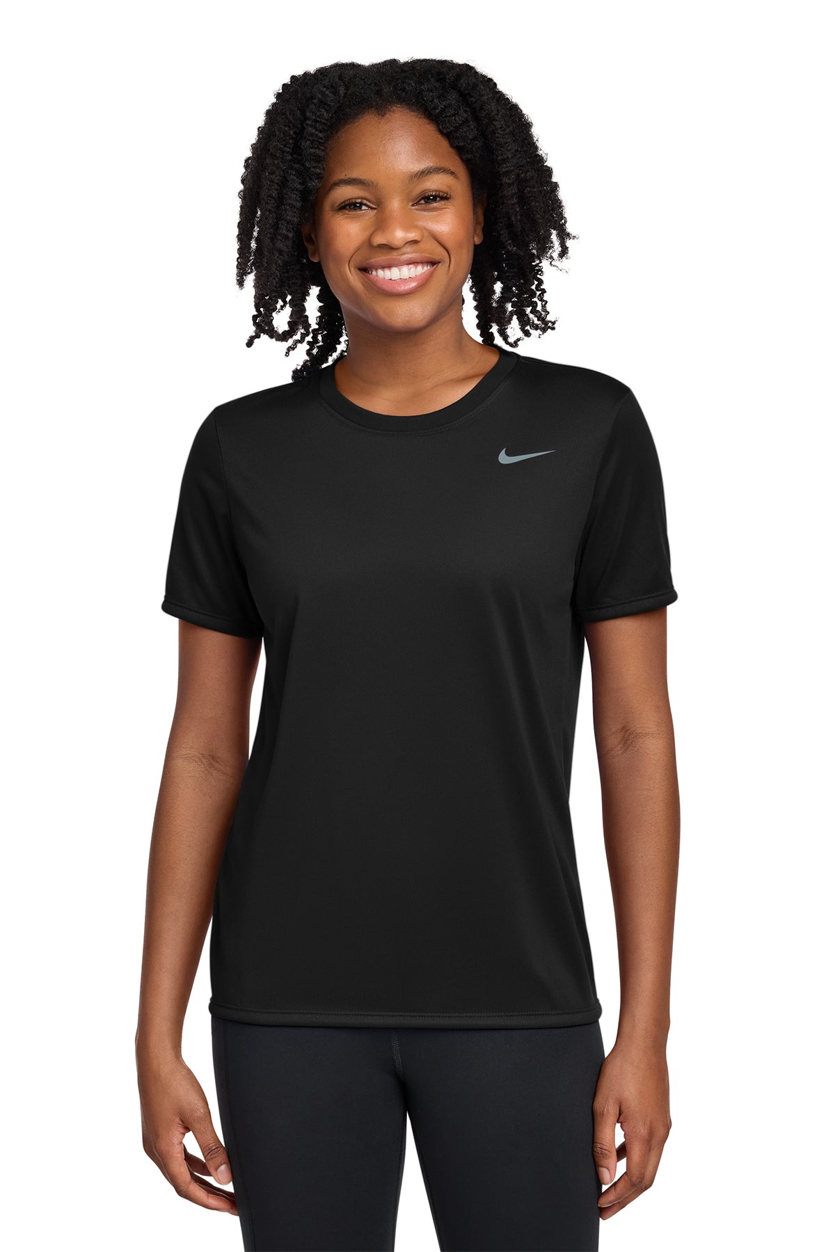 Nike Women's Team rLegend Tee in Black, style DV7312