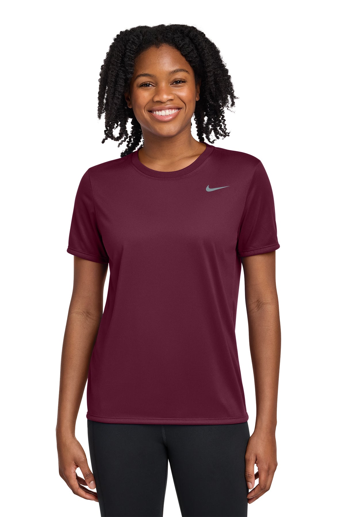 Nike Women's Team rLegend Tee in Deep Maroon, style DV7312
