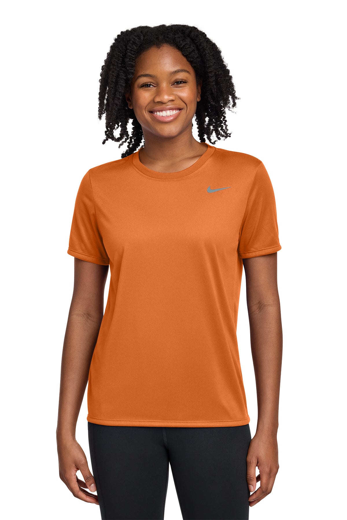 Nike Women's Team rLegend Tee in Desert Orange, style DV7312