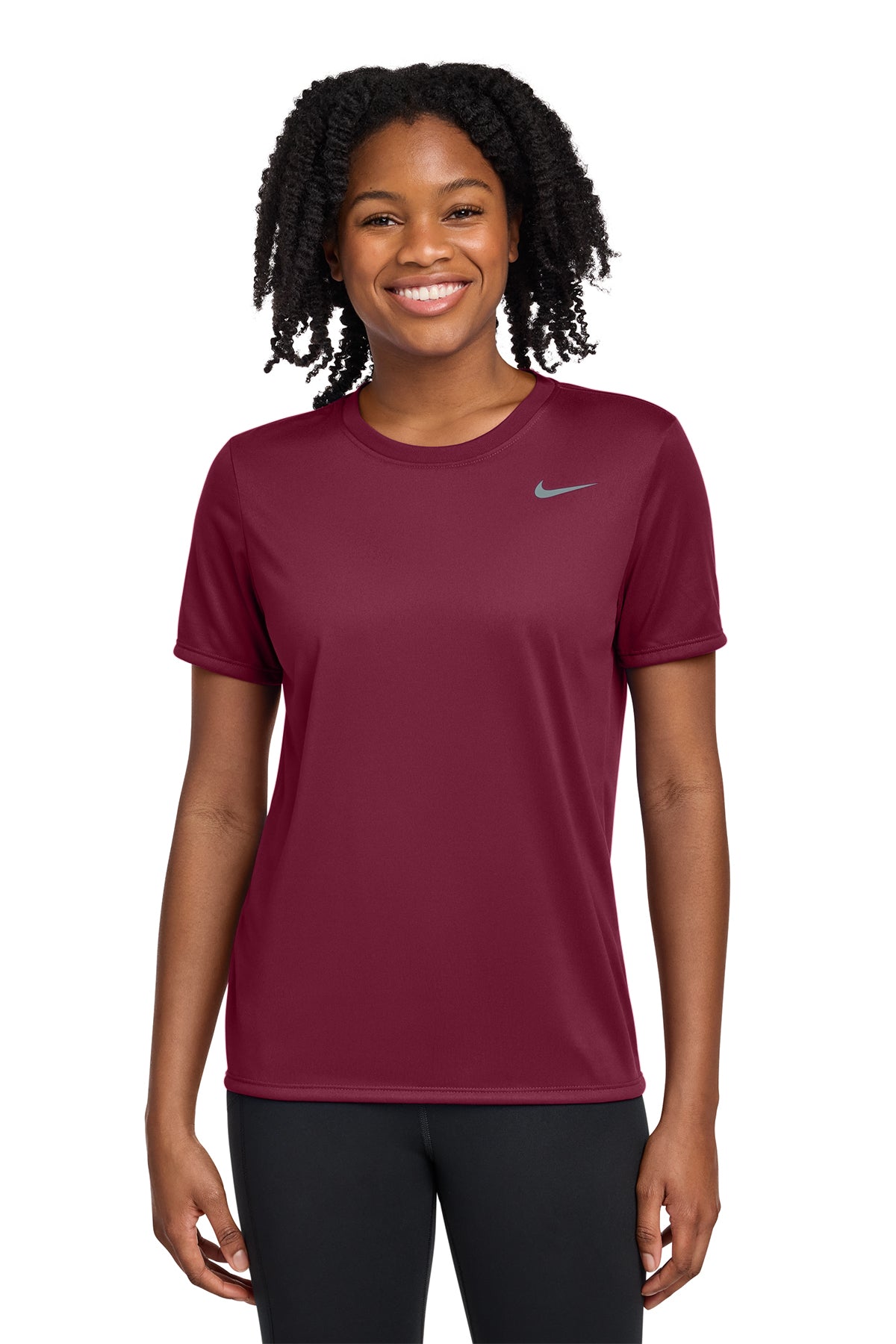 Nike Women's Team rLegend Tee in Team Maroon, style DV7312
