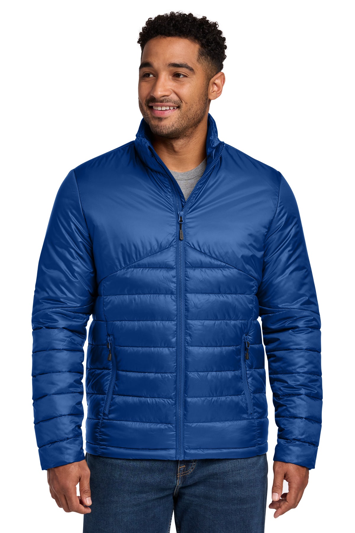 Eddie Bauer Quilted Jacket in Cobalt Blue, style EB510
