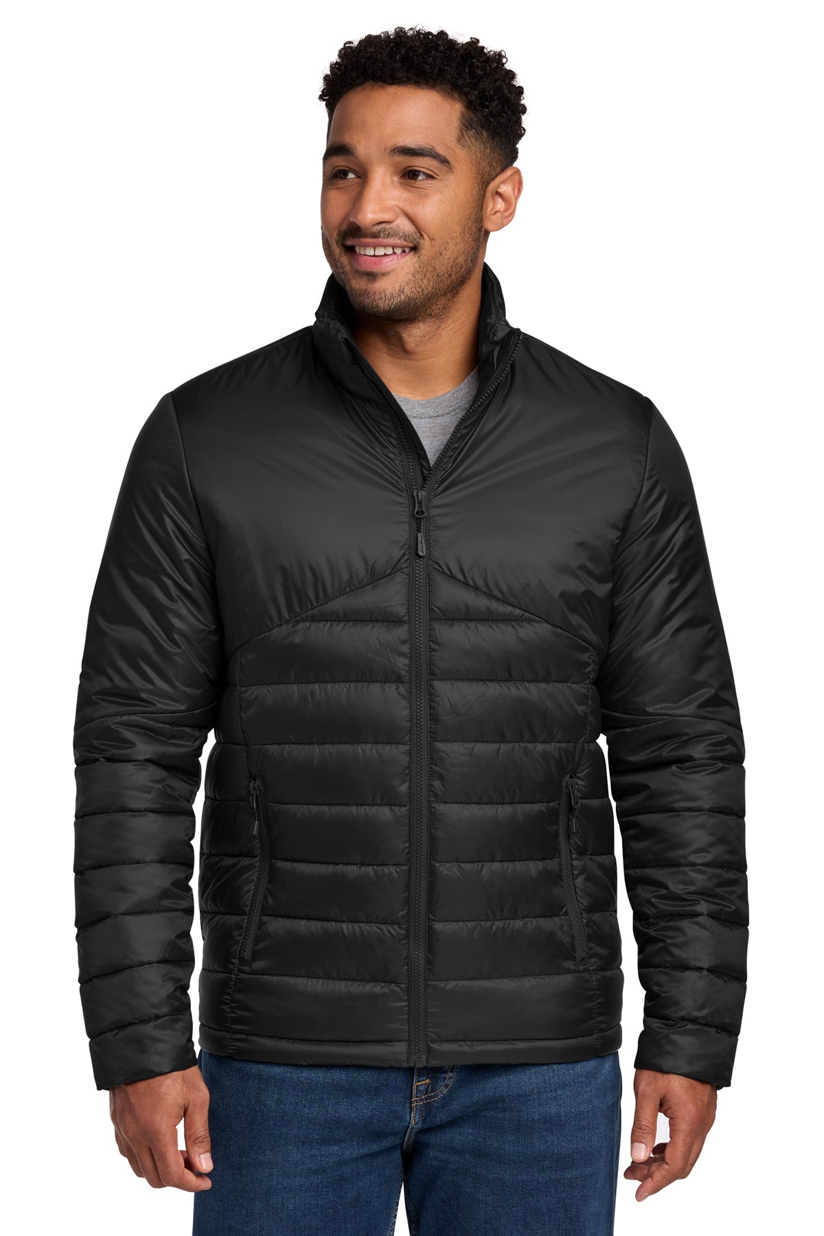 Eddie Bauer Quilted Jacket in Deep Black, style EB510