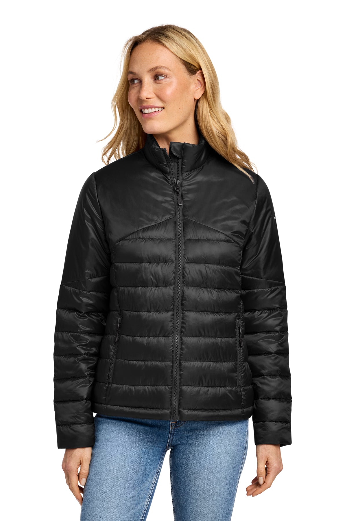 Eddie Bauer Women's Quilted Jacket in Deep Black, style EB511