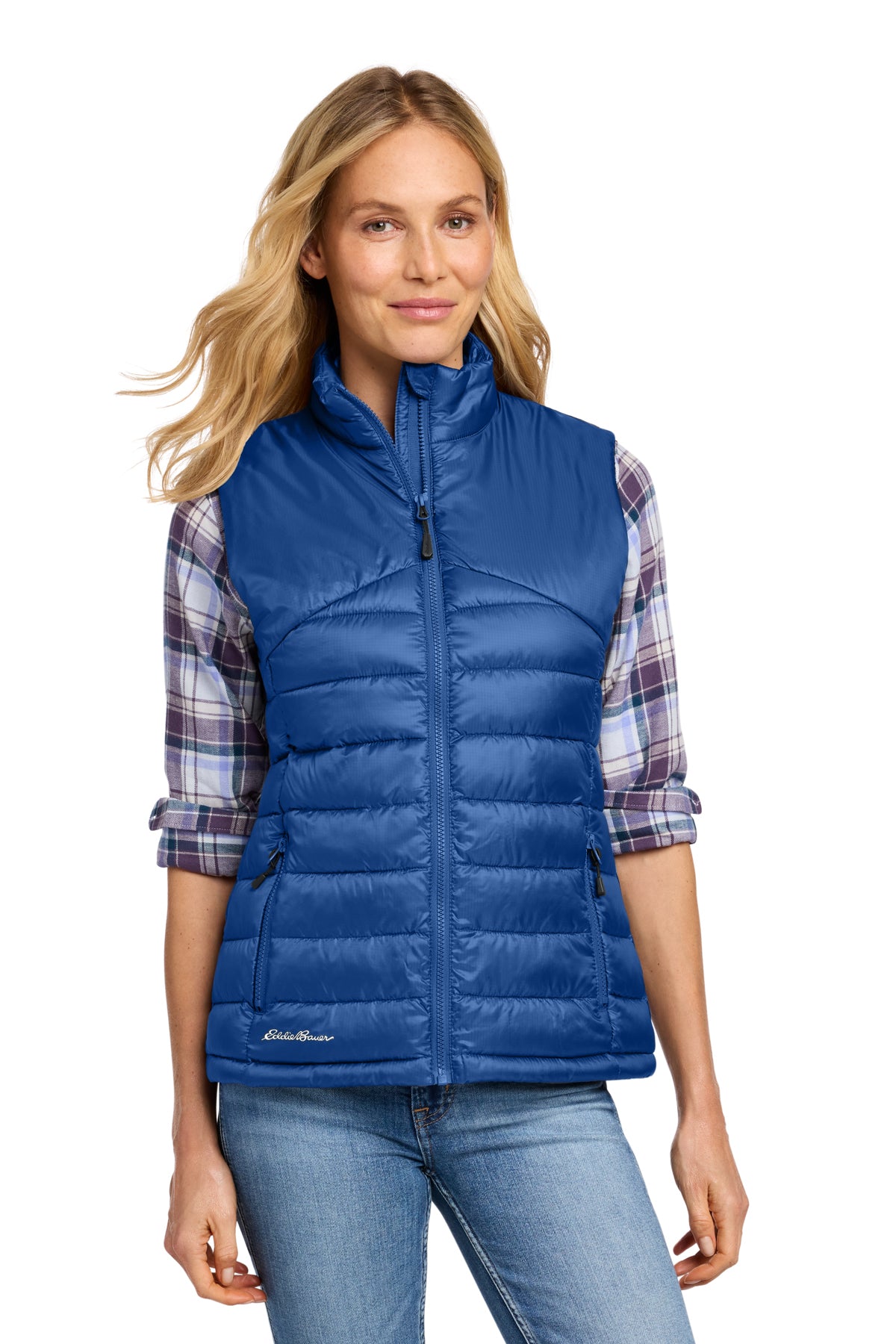 Eddie Bauer Women's Quilted Vest in Cobalt Blue, style EB513