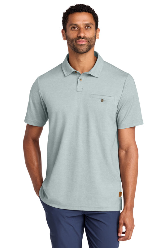TravisMathew Sunsetters Pocket Polo in Balsam Green Heather, style TM1MZ344