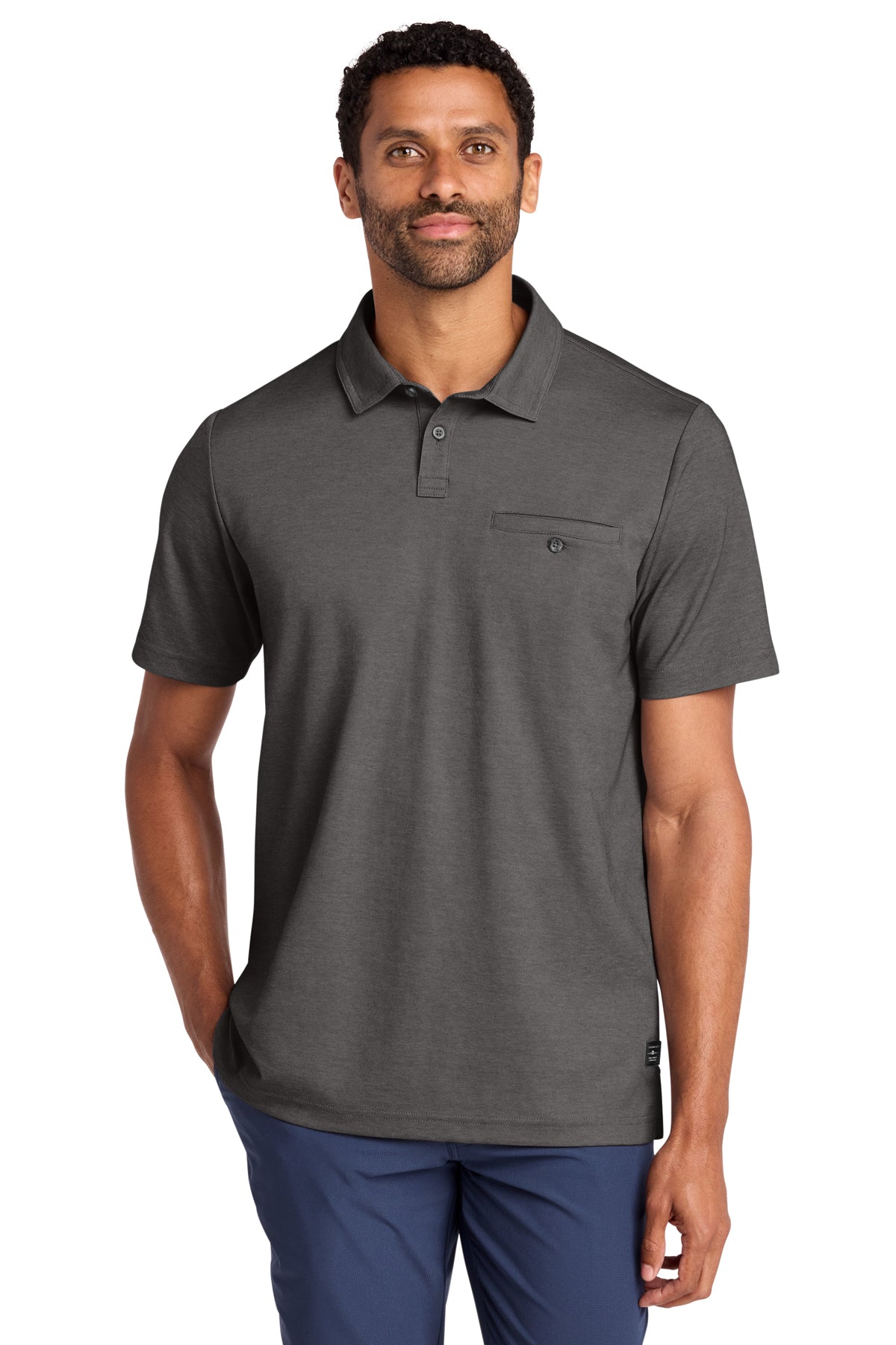 TravisMathew Sunsetters Pocket Polo in Black Heather, style TM1MZ344