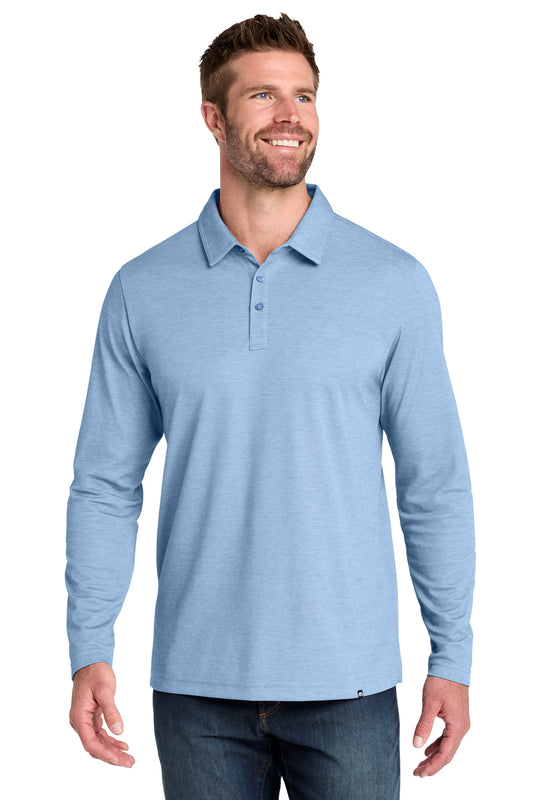 TravisMathew Oceanside Heather Long Sleeve Polo in Allure Heather, style TM1MZ343