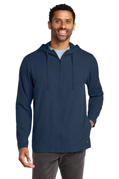 TravisMathew Balboa Hooded Full-Zip Jacket in Blue Nights Heather, style TM1MZ338
