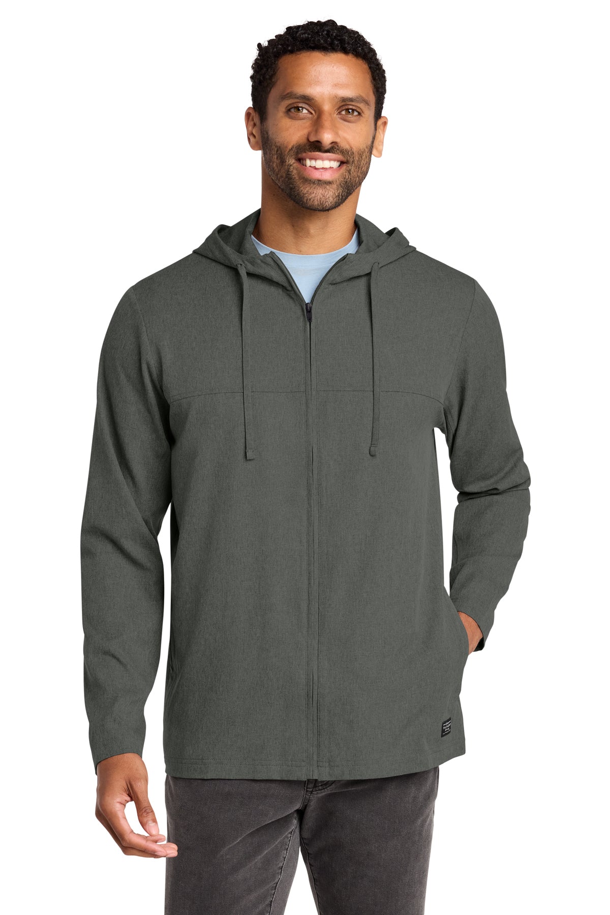 TravisMathew Balboa Hooded Full-Zip Jacket in Dark Grey Heather, style TM1MZ338