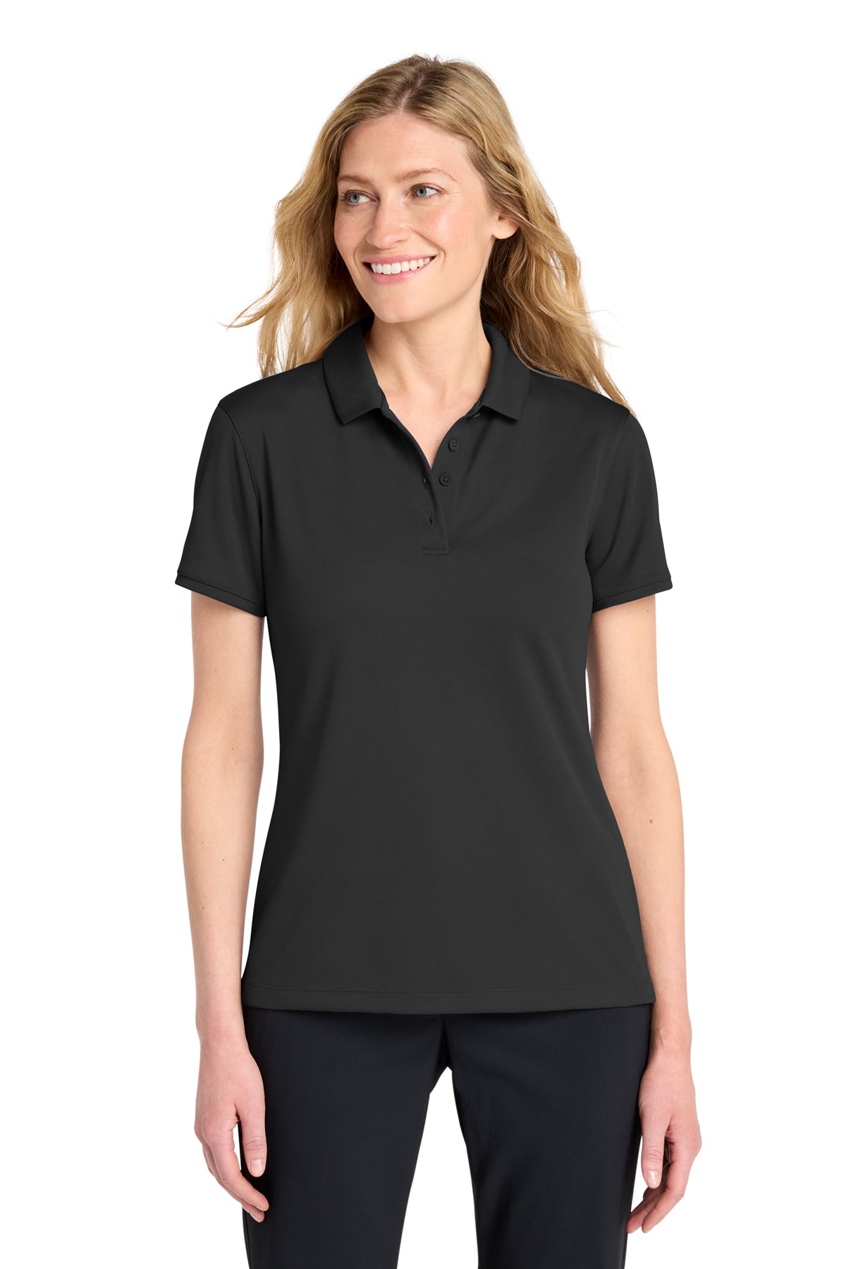 Nike Women's Victory Solid Polo in Black, style NKDX6685