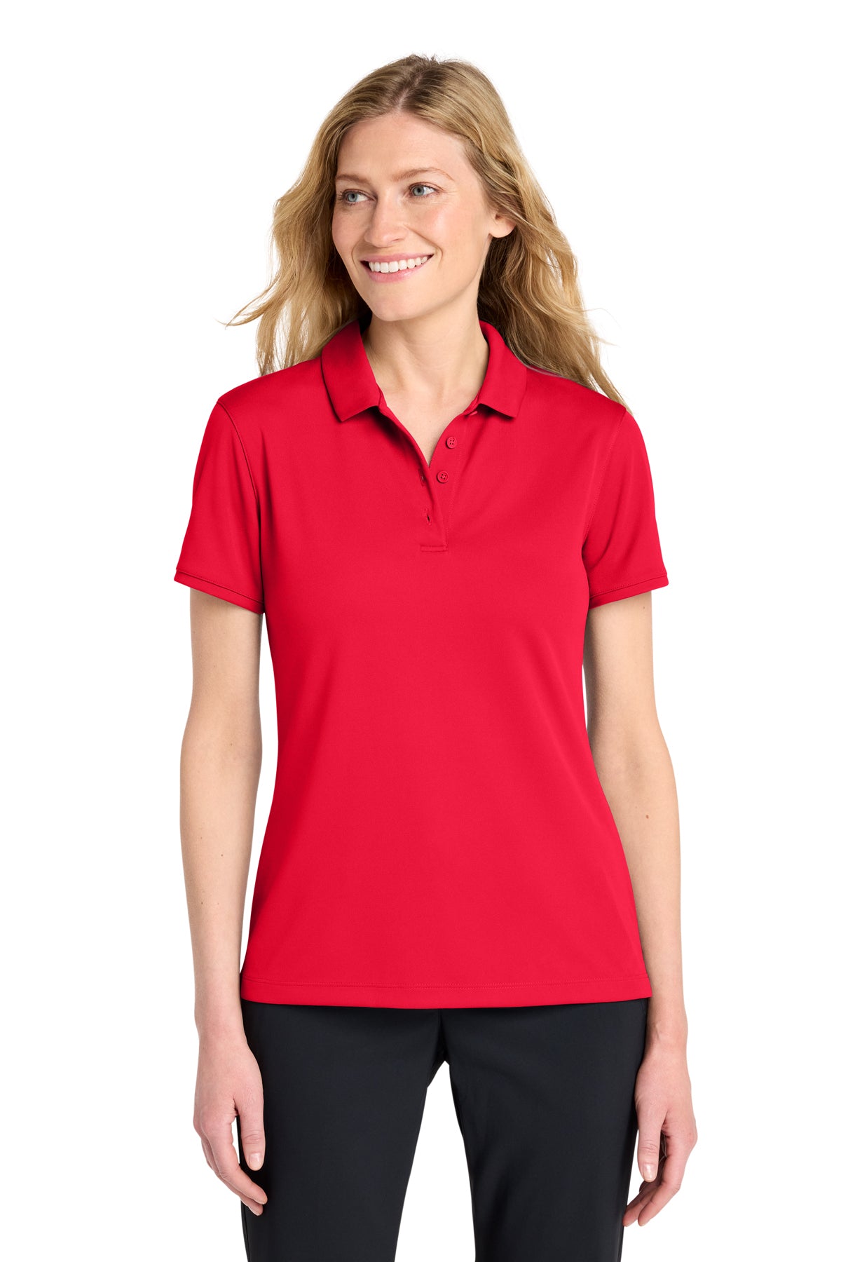 Nike Women's Victory Solid Polo in University Red, style NKDX6685