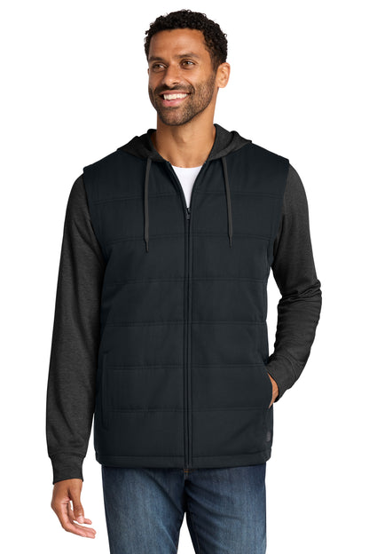 TravisMathew Tides Up Hooded Jacket in Black/ Black Heather, style TM1MZ336