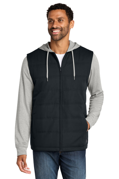 TravisMathew Tides Up Hooded Jacket in Black/ Grey Heather, style TM1MZ336