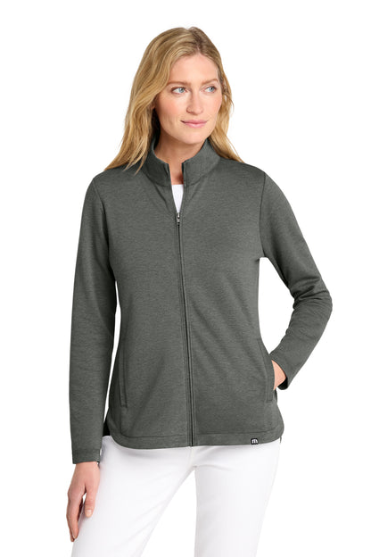 TravisMathew Women's Coveside Full-Zip in Dark Grey Heather, style TM1LD001