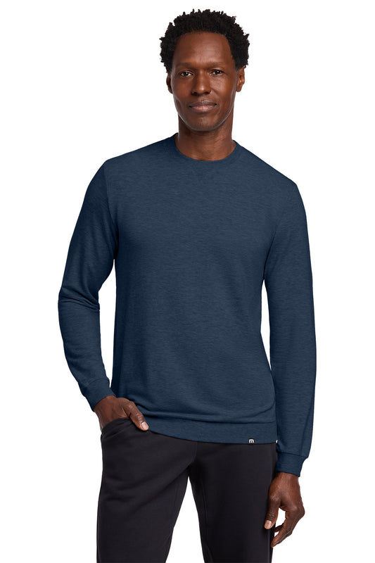 TravisMathew Long Weekend Crew in Blue Nights Heather, style TM1MZ342