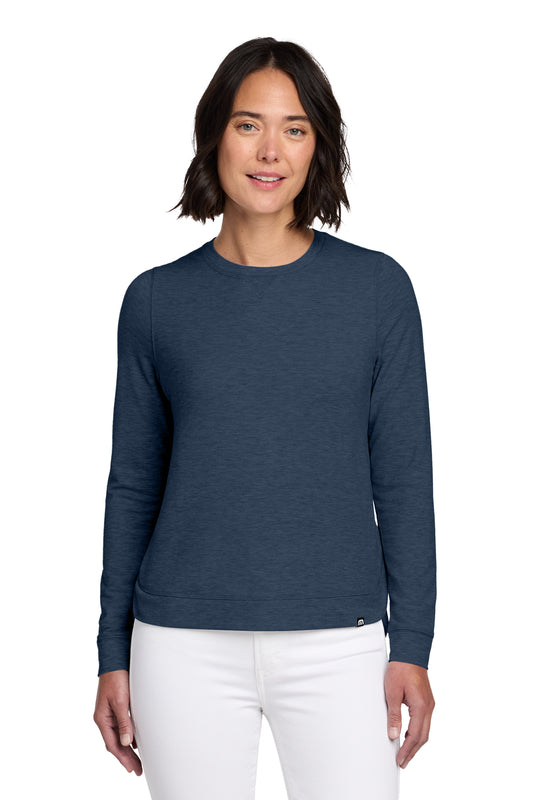 TravisMathew Women's Long Weekend Crew in Blue Nights Heather, style TM1LD003