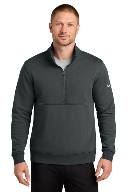 Nike Club Fleece Sleeve Swoosh 1/2-Zip in Anthracite, style NKDX6718