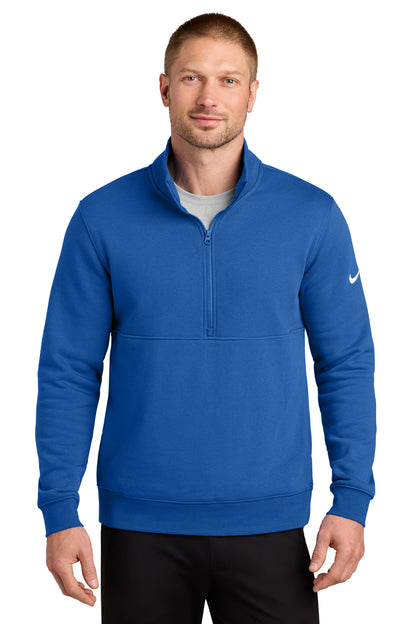 Nike Club Fleece Sleeve Swoosh 1/2-Zip in Game Royal, style NKDX6718