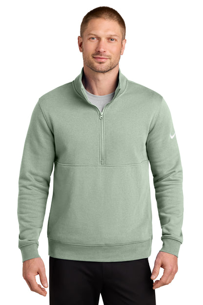 Nike Club Fleece Sleeve Swoosh 1/2-Zip in Jade Horizon, style NKDX6718