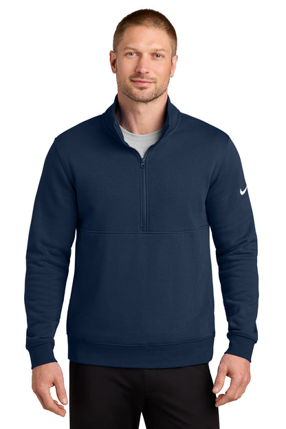 Nike Club Fleece Sleeve Swoosh 1/2-Zip in Midnight Navy, style NKDX6718