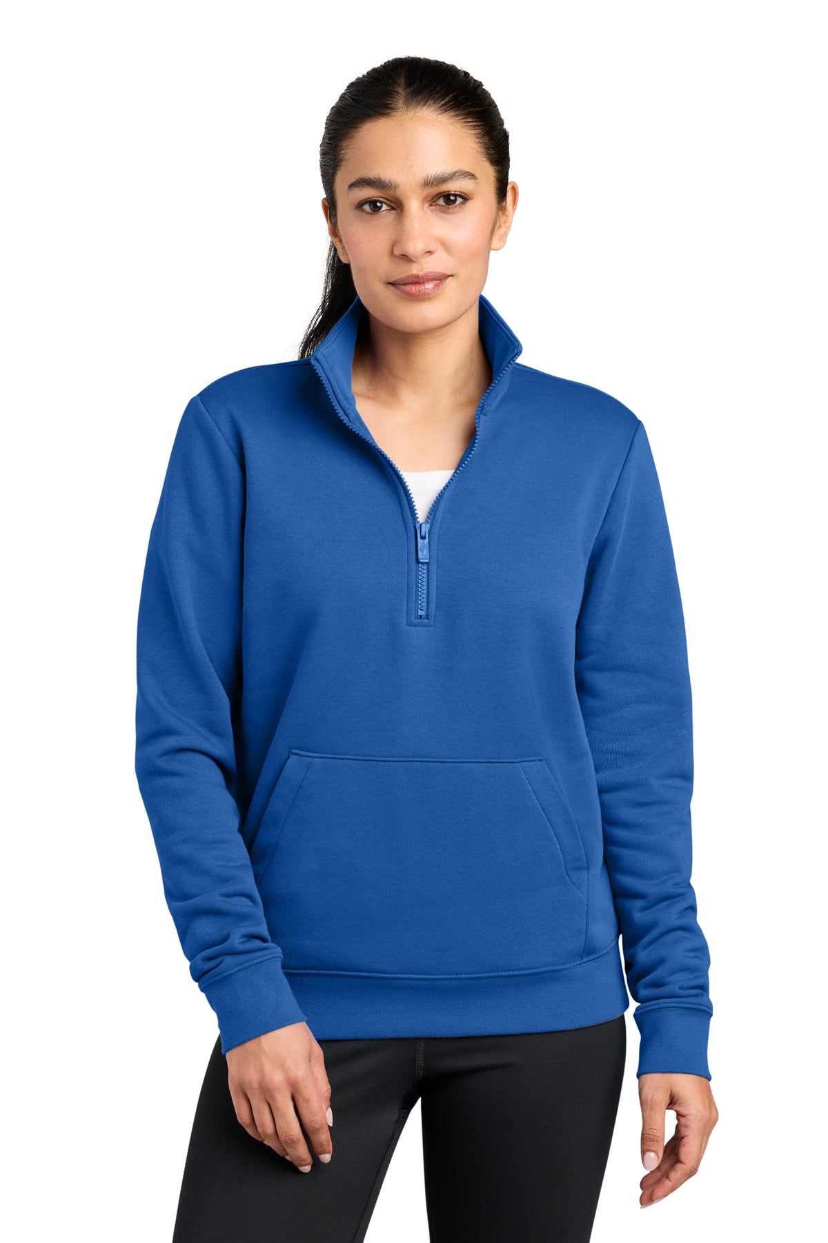 Nike Women's Club Fleece Sleeve Swoosh 1/2-Zip in Game Royal, style NKDX6720