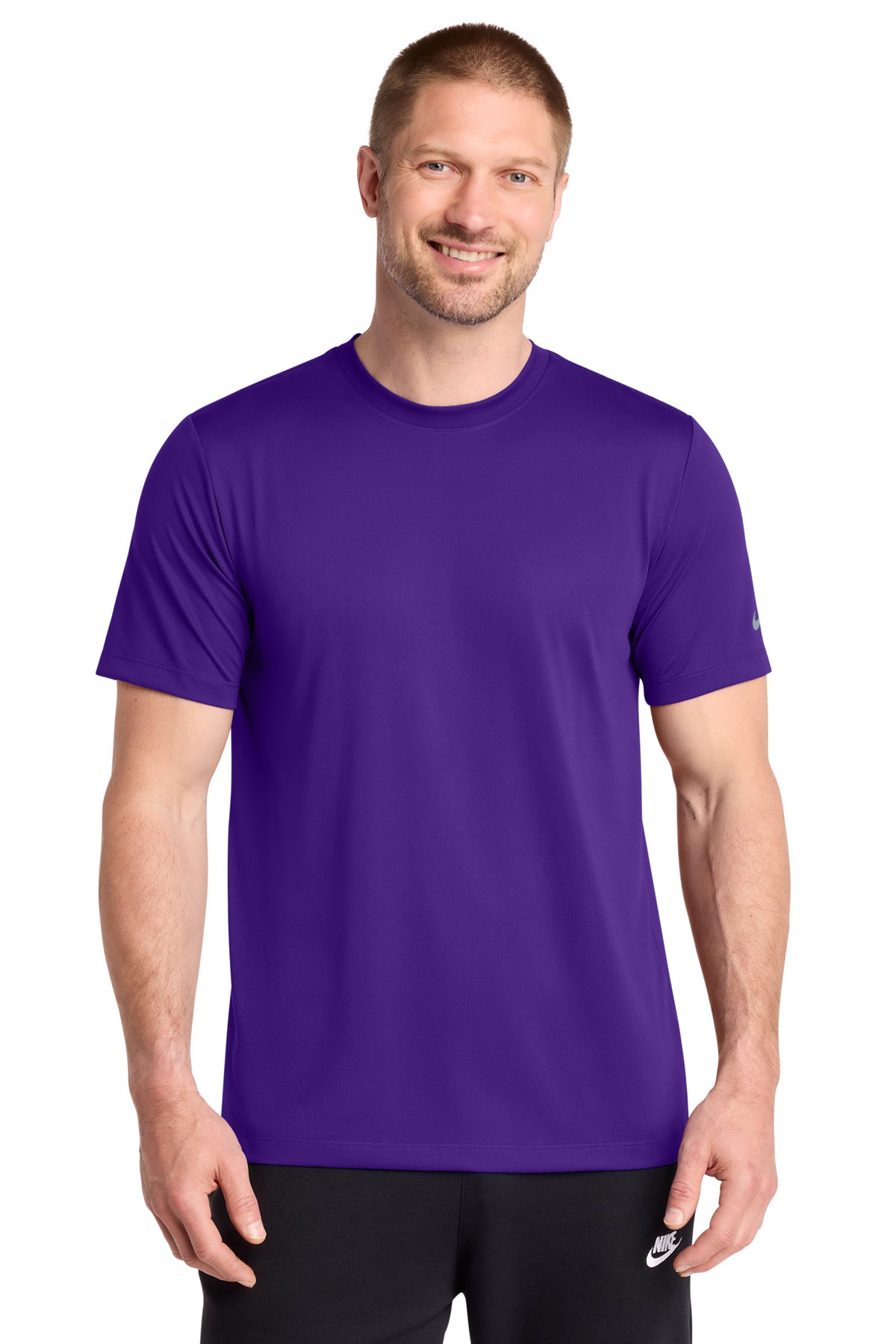 Nike Swoosh Sleeve rLegend Tee in Court Purple, style NKDX8730
