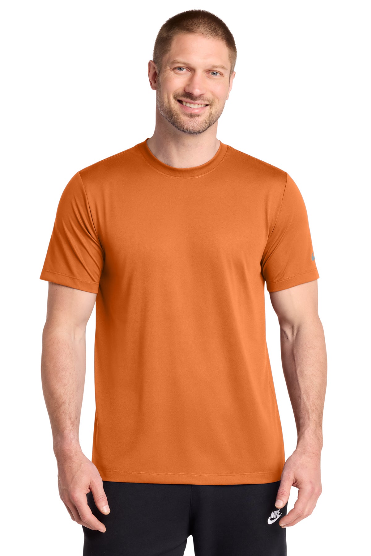 Nike Swoosh Sleeve rLegend Tee in Desert Orange, style NKDX8730