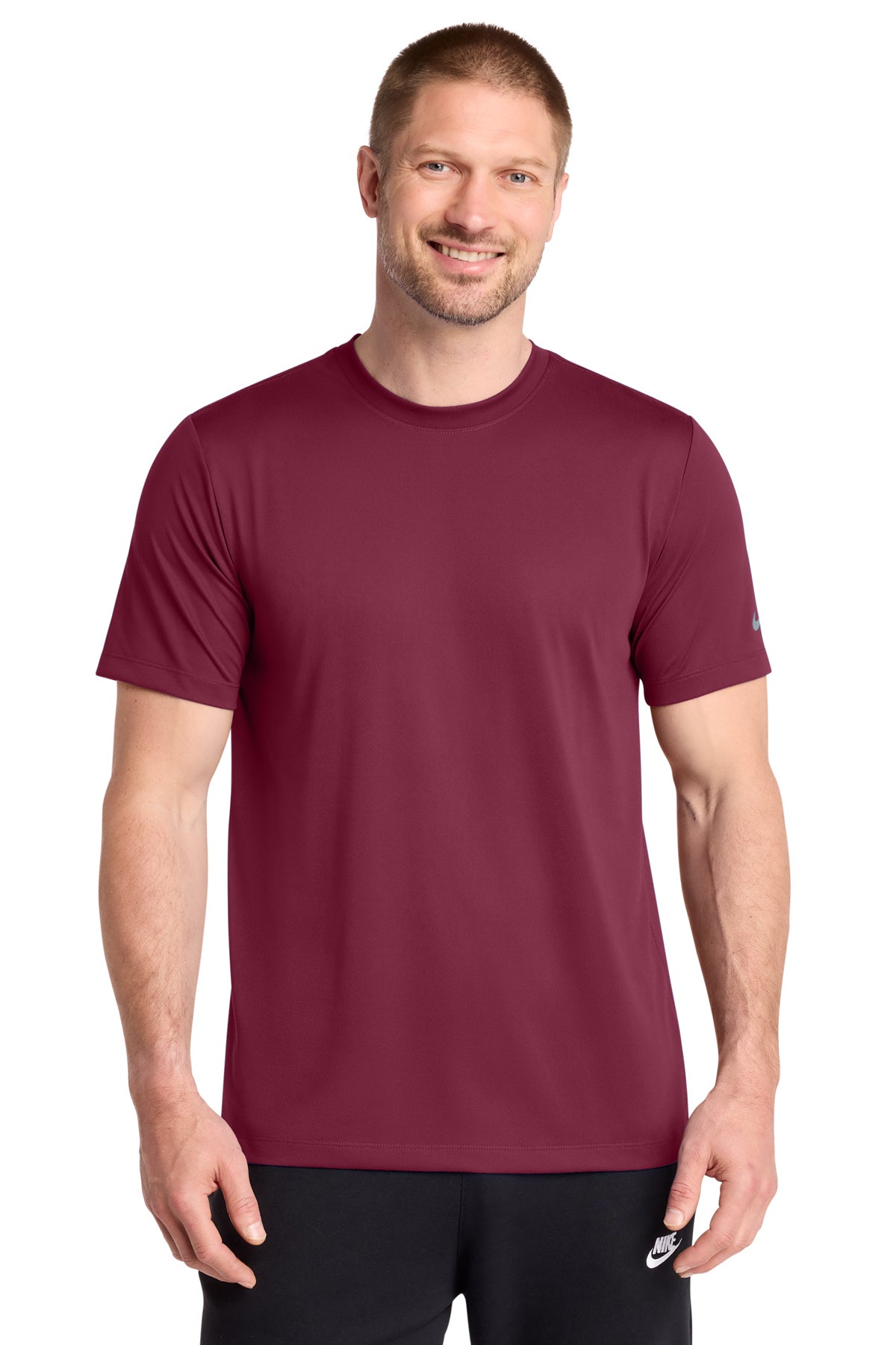 Nike Swoosh Sleeve rLegend Tee in Team Maroon, style NKDX8730