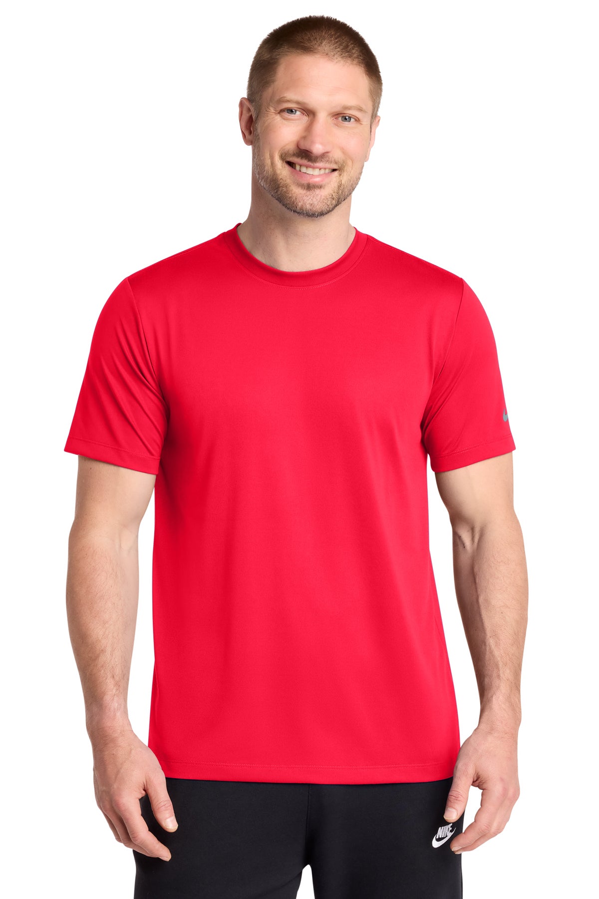 Nike Swoosh Sleeve rLegend Tee in University Red, style NKDX8730