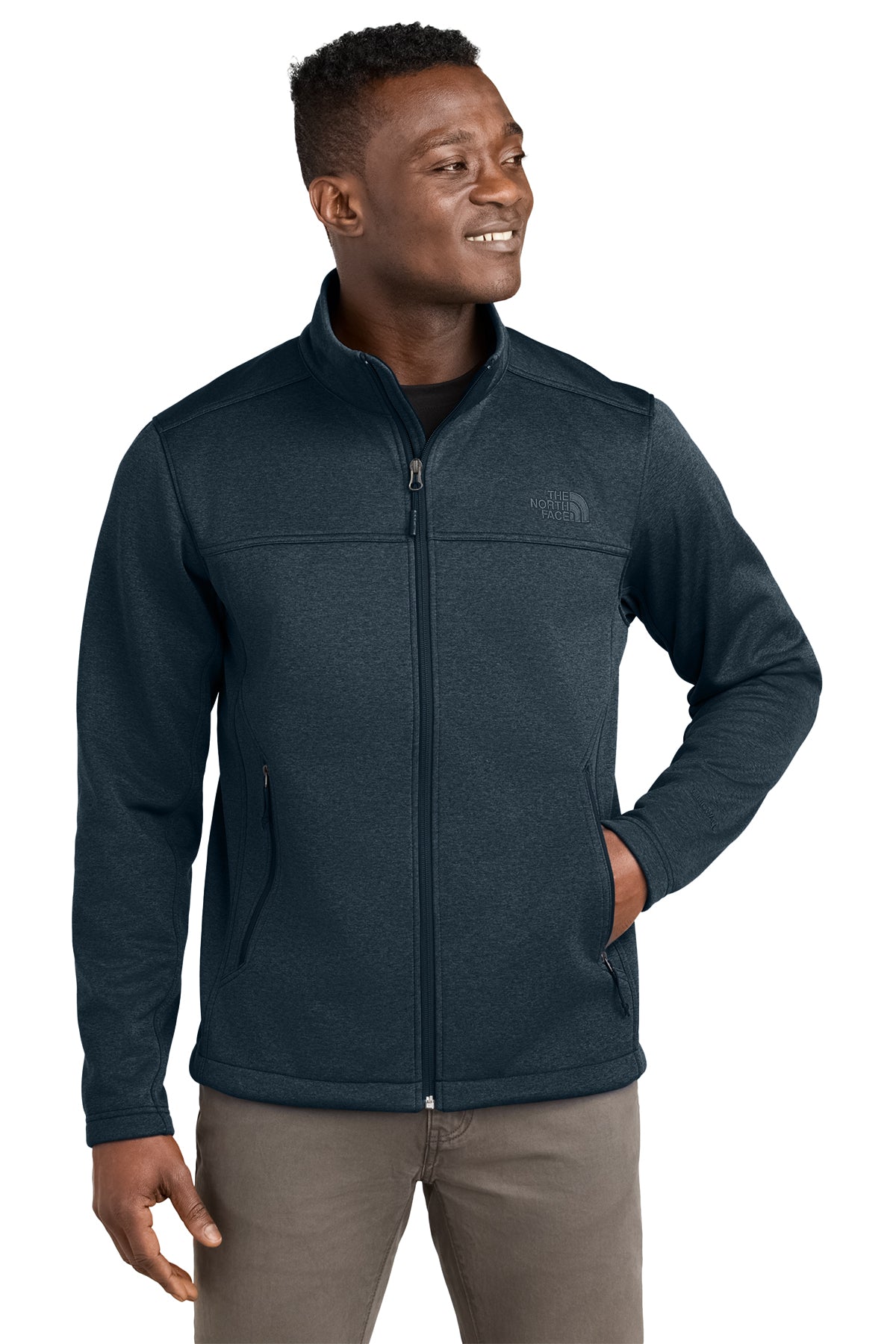The North Face Chest Logo Ridgewall Soft Shell Jacket in Urban Navy Heather, style NF0A88D5