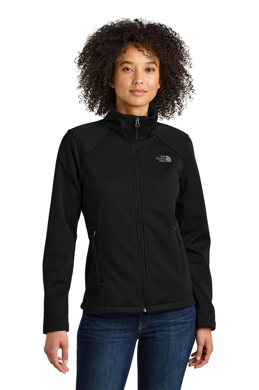 The North Face Women's Chest Logo Ridgewall Soft Shell Jacket in TNF Black, style NF0A88D4