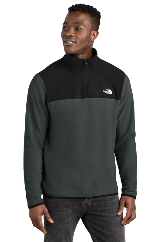 The North Face Glacier 1/4-Zip Fleece in Asphalt Grey/ TNF Black, style NF0A7V4L