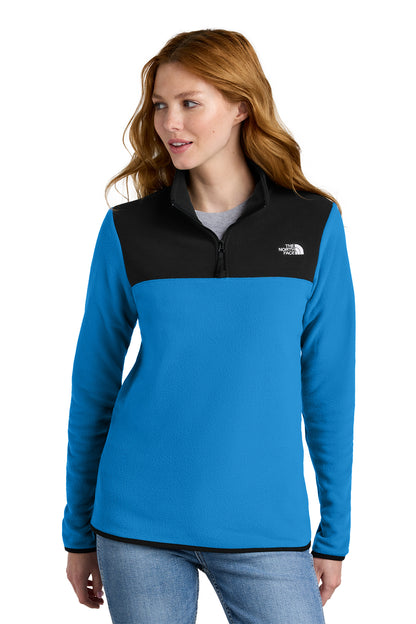 The North Face Women's Glacier 1/4-Zip Fleece in Hero Blue/ TNF Black, style NF0A7V4M