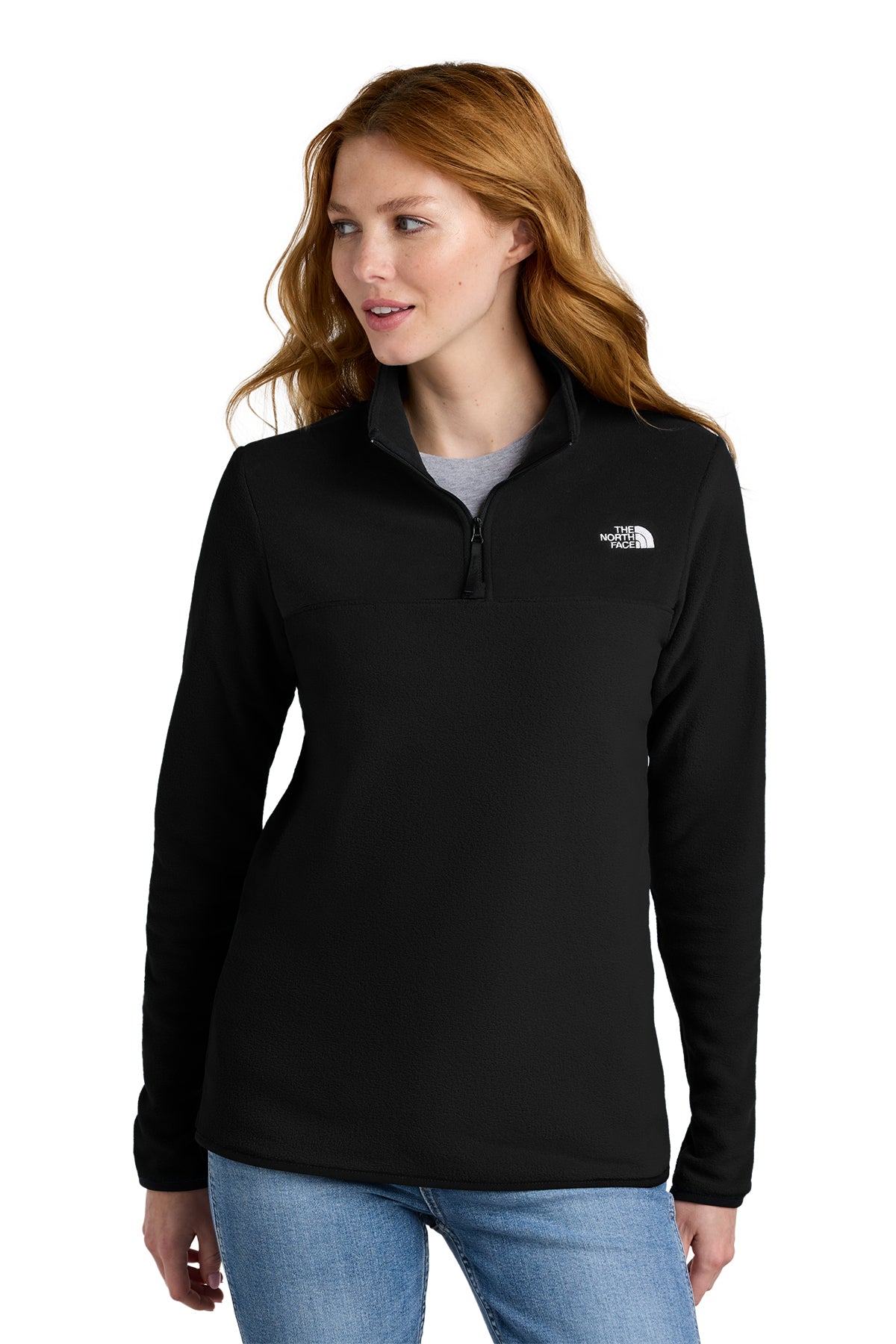 The North Face Women's Glacier 1/4-Zip Fleece in TNF Black, style NF0A7V4M
