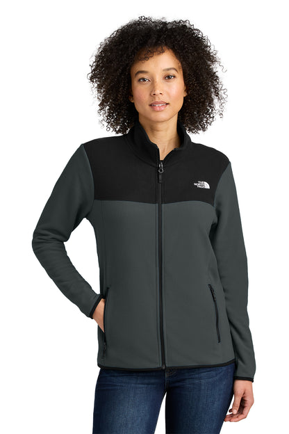The North Face Women's Glacier Full-Zip Fleece Jacket in Asphalt Grey/ TNF Black, style NF0A7V4K