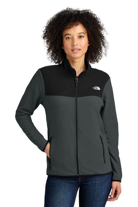 The North Face Women's Glacier Full-Zip Fleece Jacket in Asphalt Grey/ TNF Black, style NF0A7V4K