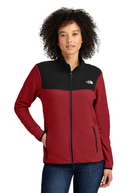 The North Face Women's Glacier Full-Zip Fleece Jacket in Rage Red / TNF Black, style NF0A7V4K