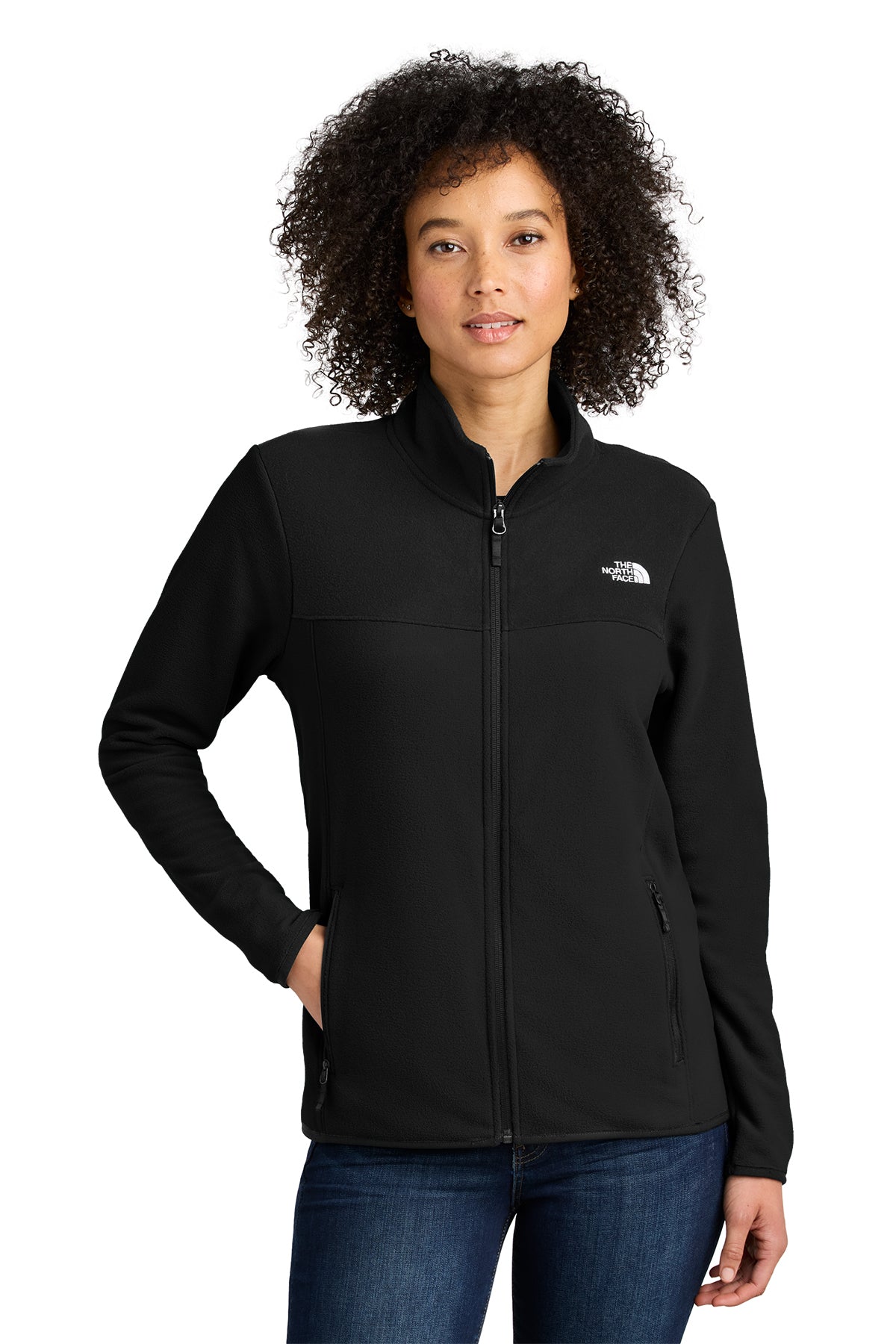 The North Face Women's Glacier Full-Zip Fleece Jacket in TNF Black, style NF0A7V4K