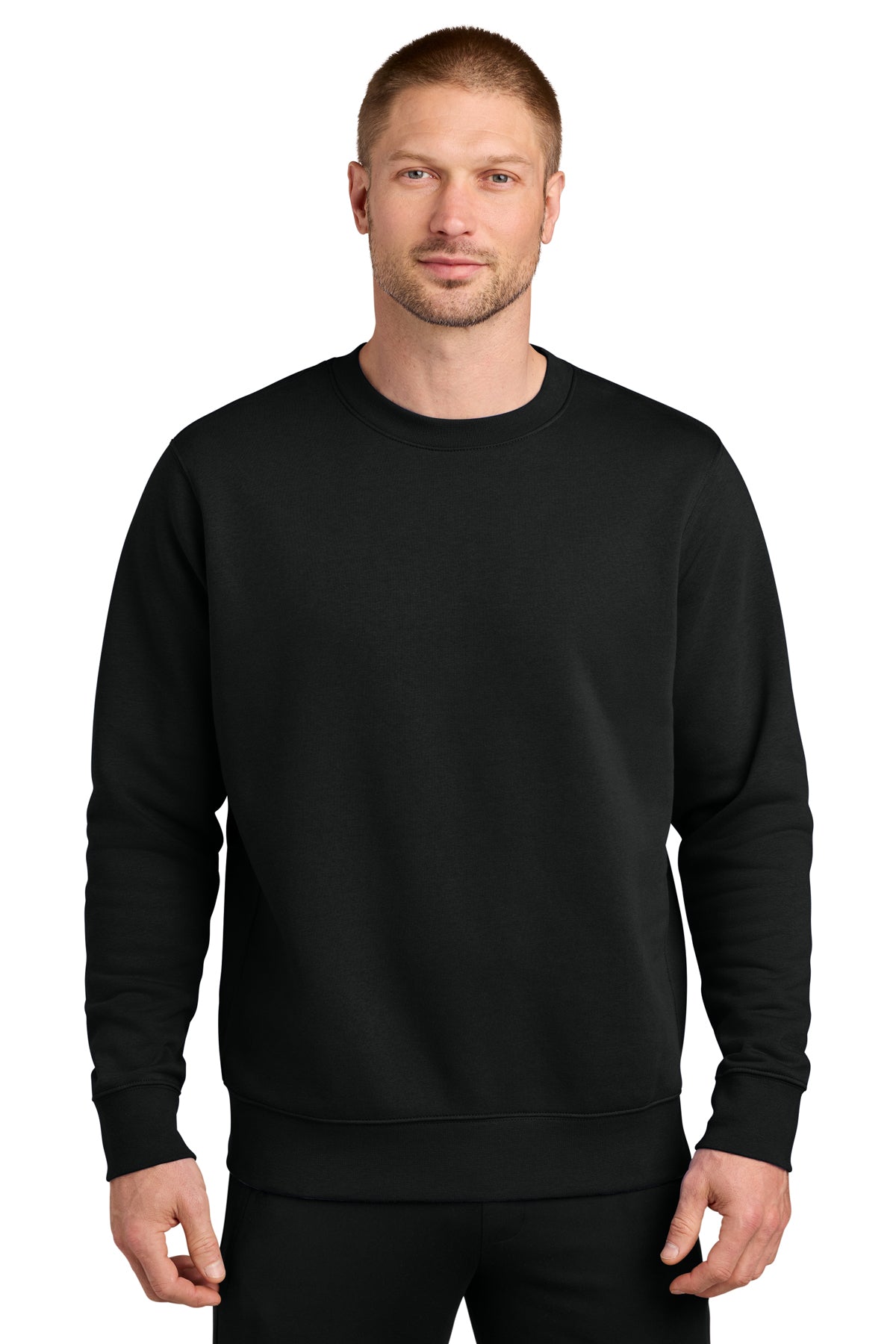Nike Club Fleece Sleeve Swoosh Crew in Black, style NKFD9863