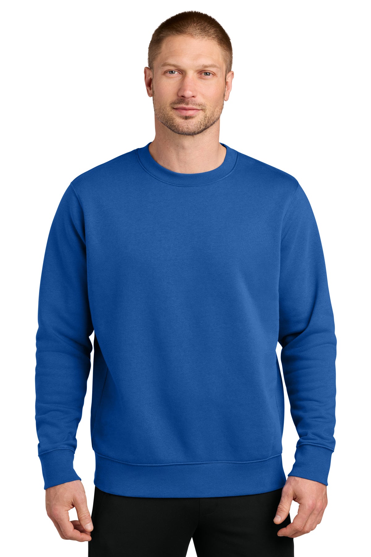 Nike Club Fleece Sleeve Swoosh Crew in Game Royal, style NKFD9863