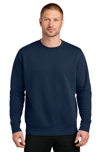 Nike Club Fleece Sleeve Swoosh Crew in Midnight Navy, style NKFD9863