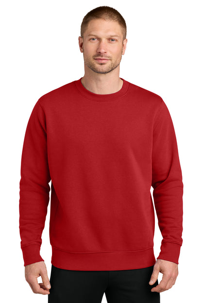 Nike Club Fleece Sleeve Swoosh Crew in University Red, style NKFD9863