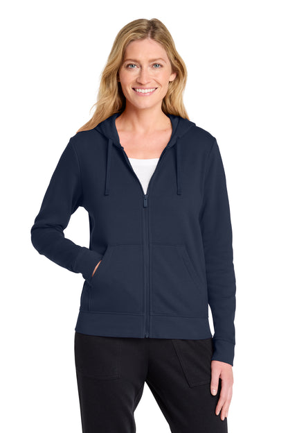 Nike Women's Club Fleece Sleeve Swoosh Full-Zip Hoodie in Midnight Navy, style NKFD9890
