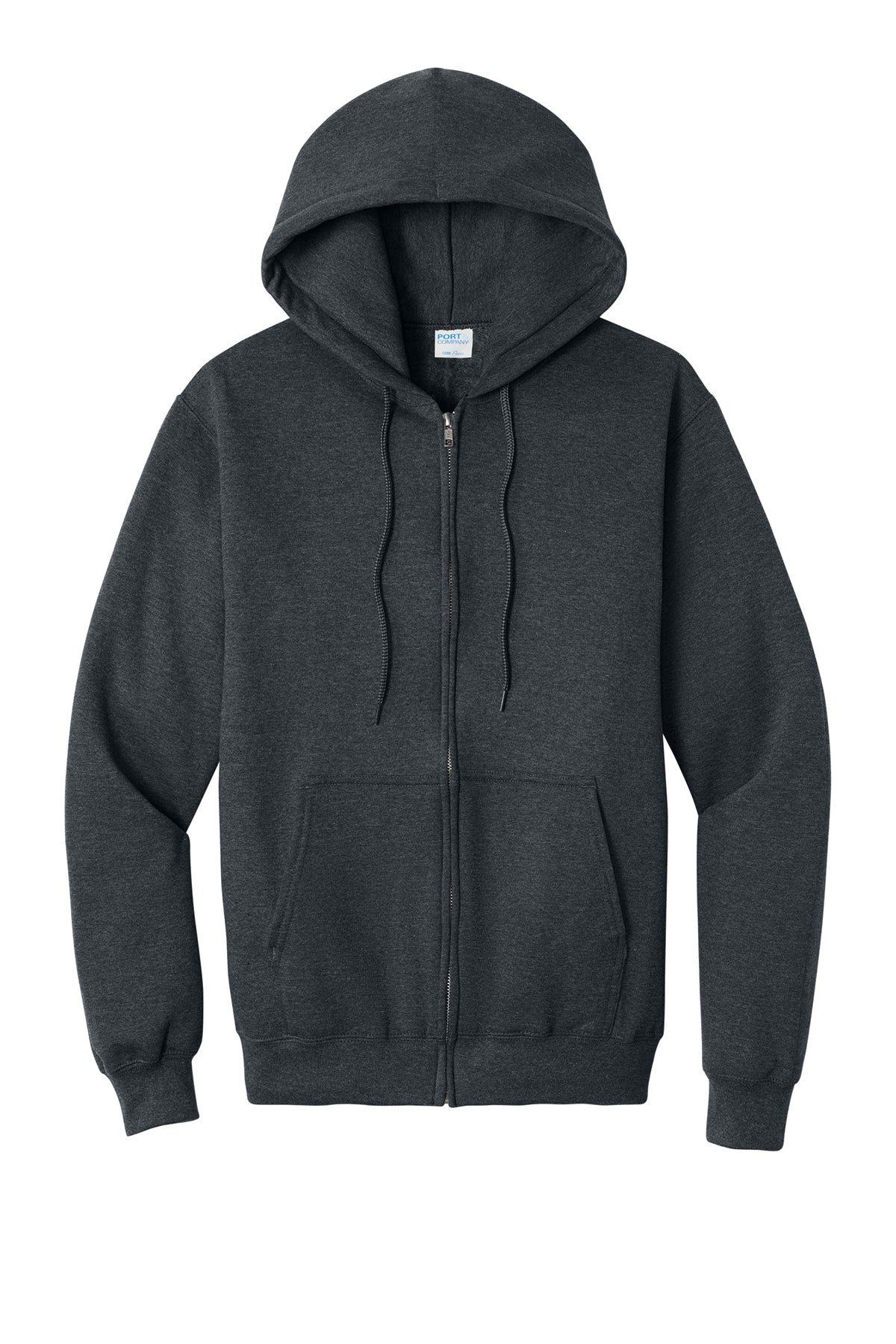 Port & Company Core Fleece Full-Zip Hooded Sweatshirt PC78ZH in Dark Heather Grey