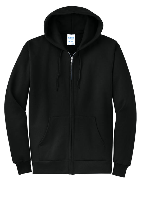 Port & Company Core Fleece Full-Zip Hooded Sweatshirt PC78ZH in Jet Black